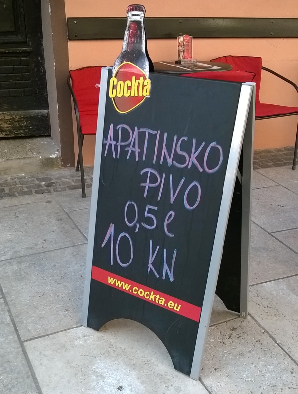 Halvin näkemäni olut Zagrebissa, n 1.3 euroa